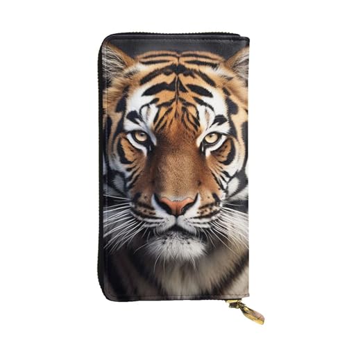 Portefeuille en cuir pour homme et femme grand format zippé noir taille unique