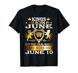 Kings Are Born On June 10th Birthday Bday Men Boy Kid T-Shirt