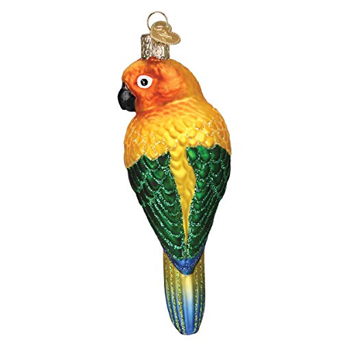 Old World Christmas Glass Blown Ornament - Sun Conure Bird 5"