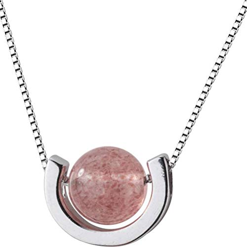 Collier en cristal de fraise délicat, pendentif arc géométrique raffiné