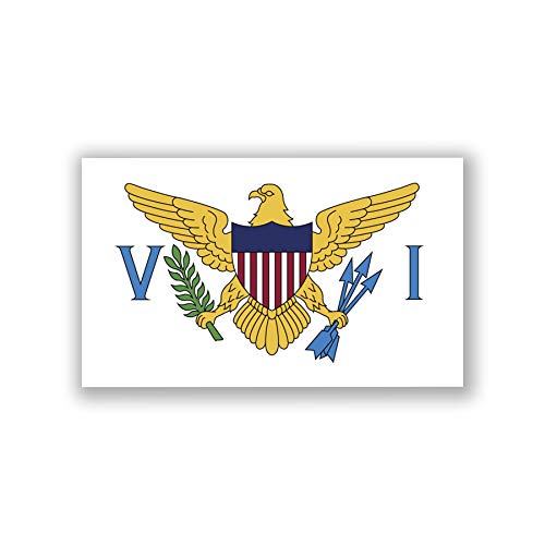 2-Pack Virgin Islands United States Flag Decal Sticker | 5-Inches by 3-Inches | Premium Quality Vinyl | PD569
