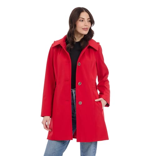 Image of Michael Kors Women's Single Breasted Raincoat With Detachable Hood