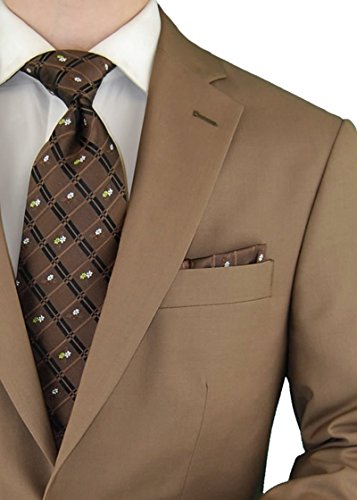 DTI GV Executive Men's Italian Two Button Wool Suit Modern Fit Jacket and Pants2