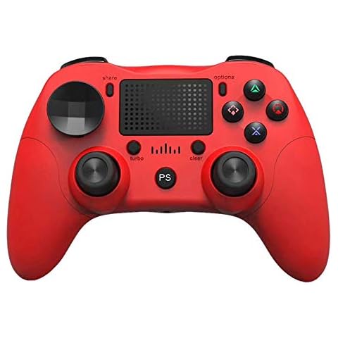 WanShi Bluetooth Wireless Game Controller -in Six Axis Dual Vibration with Press Panel Gamepad for /Android/PC(Red) Cover