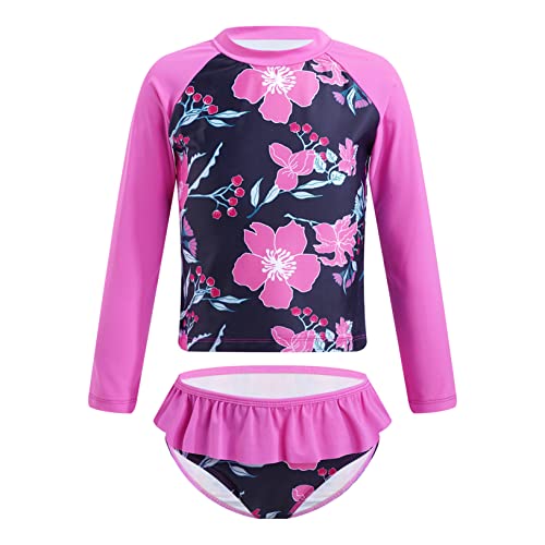 Baby Child Girls Two Piece Tankini Swimwear Summer Beachwear Rash Guard with UPF 50+3