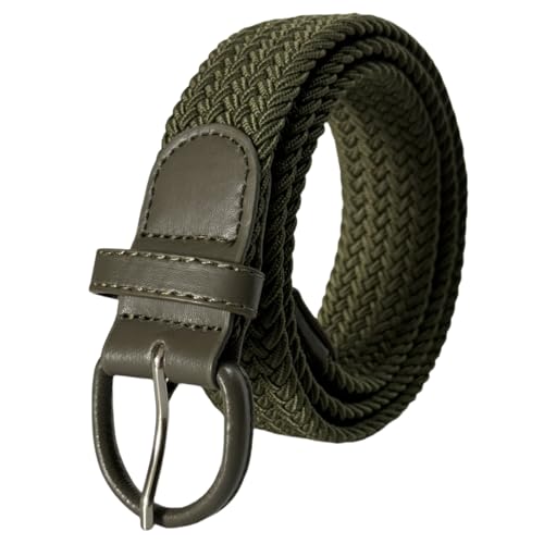 Mens Belt, Elastic Braided Belt, Men Braided Elastic Stretch Woven Belt