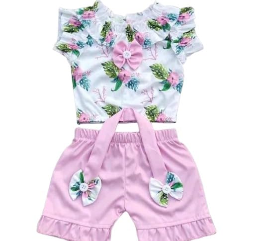 New Stylish Cute Kids Baby Girl Top and Bottom Combo Set | Adorable and Trendy Outfit for Infants and Toddlers | Soft, Comfortable Fabric Perfect for Playdates