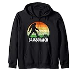 Grassquatch Grassquatch Bigfoot Retro Sasquatch Cuidado Del Césped Segadora Segadora Sudadera con Capucha