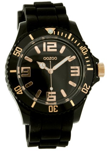Oozoo Damen-Armbanduhr Analog Silikon C4354 Black/Rose