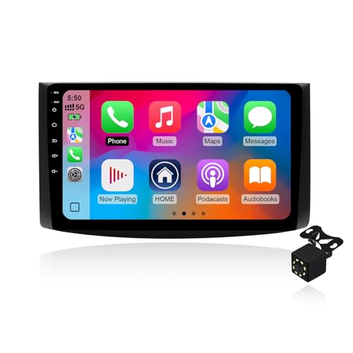 4Core+32G Android 14 Double Din Car Radio Stereo for Chevrolet Aveo 2006-2012 with 9" Touchscreen Radio Built-in Wireless Carplay/Android Auto/GPS/Bluetooth/FM/AUX-in/SWC/Camera