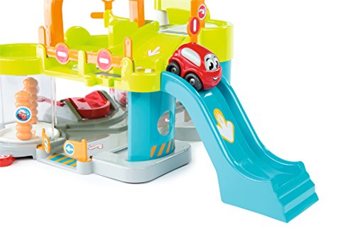 41EUCP8SzpL Smoby - Vroom Planet Premier Garage - 2 Niveaux + Ascenseur et Héliport - 1 Voiture + 1 Hélicoptère Inclus - Jouet pour Enfant dès 18 Mois - 120402