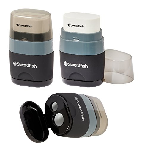 Swordfish ‘Twin Combo’ Double-Hole Pencil Sharpener and Eraser [Pack of 1] Assorted Colours [40296] - Image 6