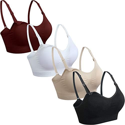 GXXGE 4Pack Nursing Bra for Breastfeeding Maternity Bras Push Up ...