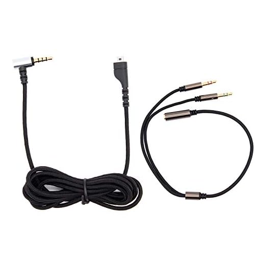 Yuhtech 2M ersättningskabel förlängningssladdar för SteelSeries Arctis 3 5 7 Arctis Pro trådlöst spelheadset, med 30 cm Y-adapter