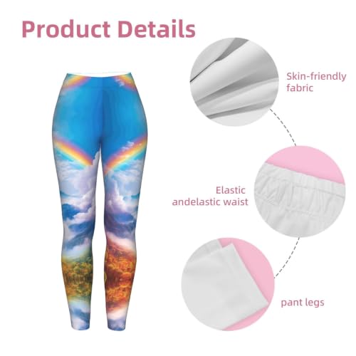 Leggings de compresión pequeños que no transparentan con estampado de arcoíris 6