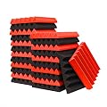 KTOESHEO 24 Pack Acoustic Panels,2" x 12" x 12"Sound Proof Foam Panels for Wall,Fireproof Absorbing Noise Cancelling Panels,to Absorb Noise and Eliminate Echoes. (12 red+12 black)