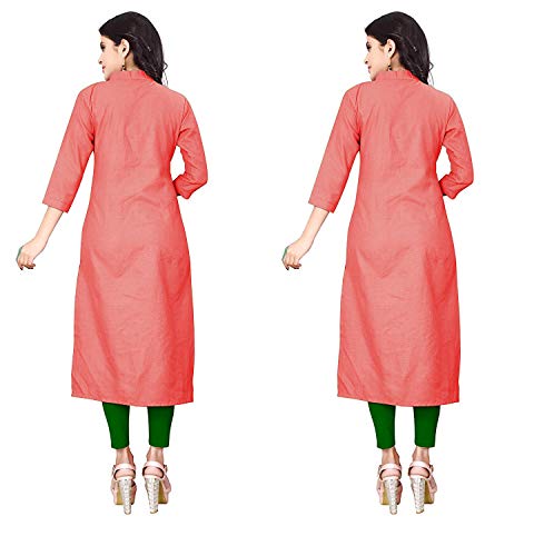 Image of NATEK Women's Cotton Straight Plain Kurtis Combo Pack of 2