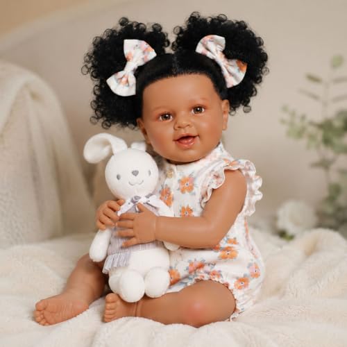 Muñeca Reborn Realista 18 Pulgadas Negra Artesanal miniatura 1