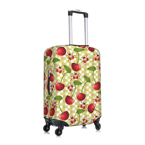 Cherries and Ladybirds Luggage Cover Anti Scratch Dirt Waterproof Elastic Travel Luggage Cover Protector Suitcase Cover for Suitcase Tsa Approved Fit 18-32 Inch Luggage2