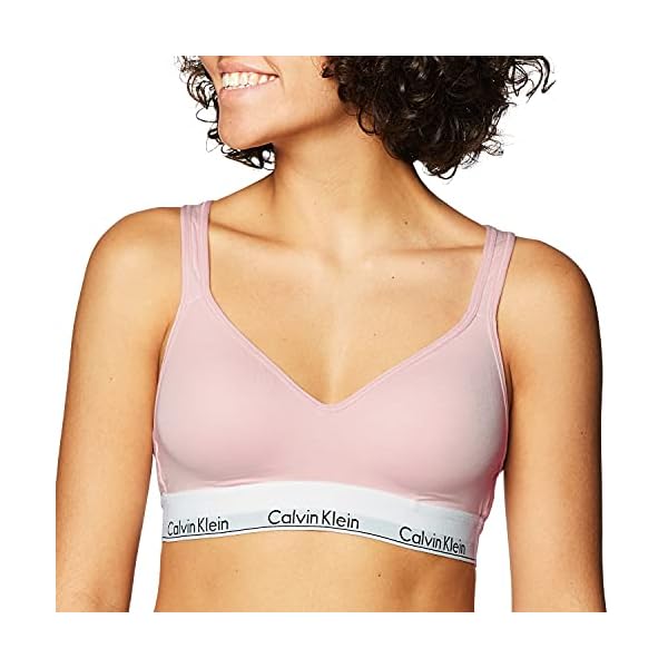 Calvin-Klein-Womens-Modern-Cotton-Lightly-Lined-Bralette Calvin Klein Women's Cotton Blend Padded Bralette Sports Bra (QF1654-680-M_Pink_Medium)