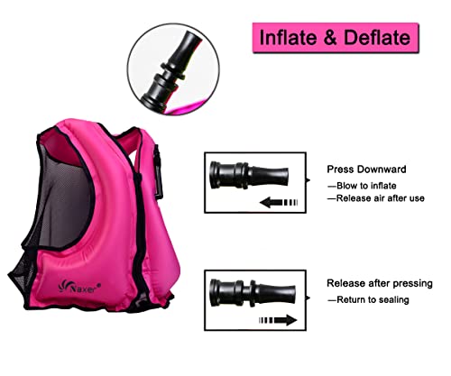 Image of NAXER Inflatable Buoyancy Jackets Snorkel Vests for Adults Kayak Kayaking Snorkeling Suit 90-200 lbs Easy Swimming Boating Paddleboarding Water Sports