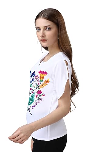 Image of Venisa Lycra Solid Casual Wear Tshirt