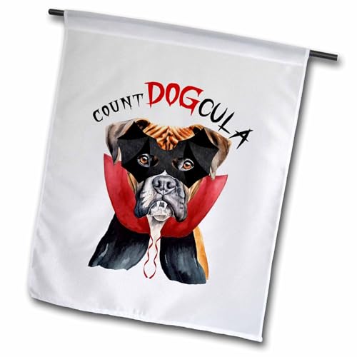 3dRose Cute Boxer Dog Funny Halloween Costume 12 x 18 inch Garden Flag