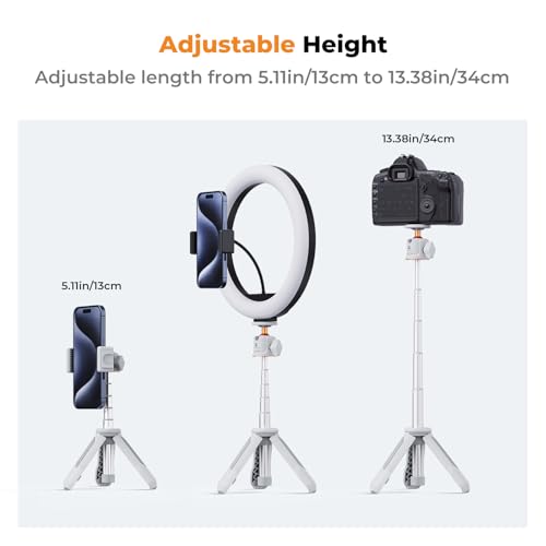 Image of K&F Concept Selfie Stick & Tripod, Max Load 2kg, 360 Panoramic, Aluminium, Compatible with Camera & Smartphone, Grey