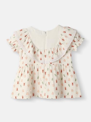 Image of Nautinati Girls' Floral Cotton Lace Dress White