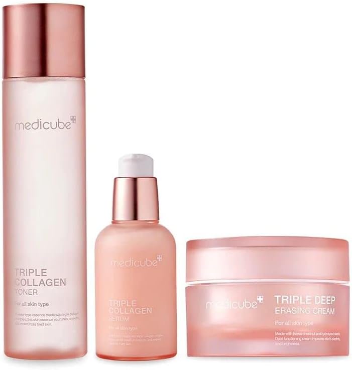 Medicube Triple Collageen Toner, Serum, Cream Set