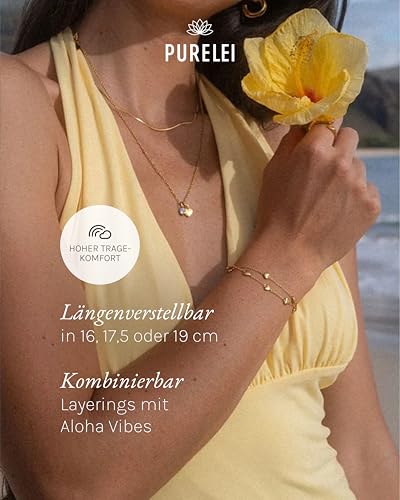 Purelei Alohi Heart Armband (Hellsilber) – Zweireihiges Herz Damen Armband – Aus hochwertigem, langlebigem Edelstahl… – Ansicht 6