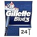 Gillette Blue3 Einwegrasierer für Männer x24, 3-Klingen-Rasierer, um 40° beweglicher Schwenkkopf, Feuchtigkeitsstreifen