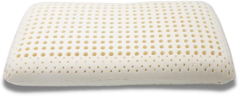 OrganicTextiles Organic Latex Pillow, Standard Size [GOTS & GOLS Certified], with Cotton Cover, Dual-Zone, Firm with a Soft Center