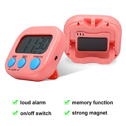 Weewooday 12 Pcs Multi-func Electronic Kitchen Classroom Timer, 6 Colors - Image 4