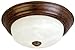 Yosemite Home Decor JK101-11DB 2-Light Flush Mount with Marble Glass Shade, Dark Brown, 11-Inch