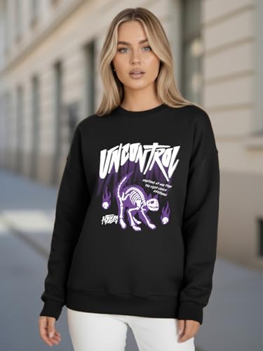 Image of LEOTUDE Women's Boyfriend Fit Loopknit Sweatshirt | Full Sleeve Drop Shoulder | Sweatshirt for Women