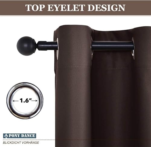 Image of Galaxy Home Decor Blackout Heavy Solid 100% Opaque Curtains for Window 5 Feet, Pack of 2, Brown (Brown, Window 5 Feet)