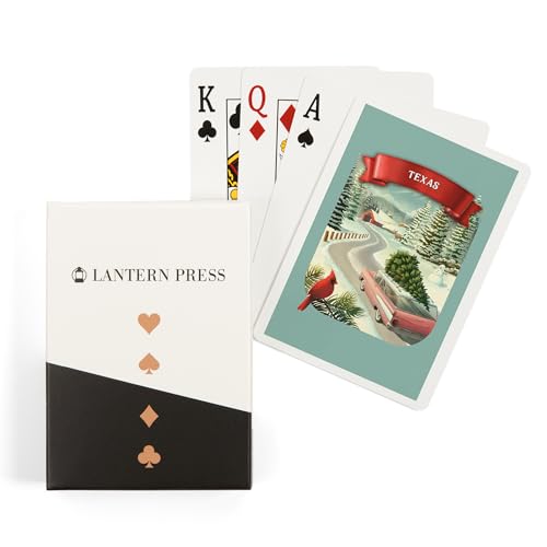Lantern Press Texas Christmas Holiday 52 cartas poker