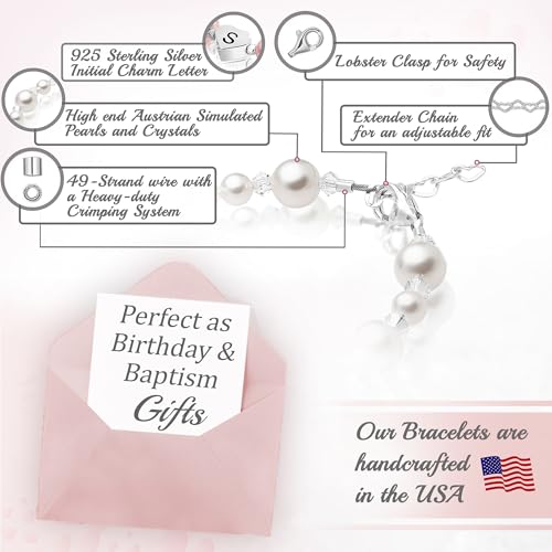 Personalized Baby Gifts, Sterling Silver Jewelry Initial Bracelet A-Z Alphabet Letter Charm Bracelet, Custom Bracelets for Girls and Boys, Birthday Gift for Women, Baptism, Toddler, Teen4