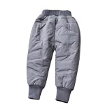 Slxbear Pantalones acolchados para correr para niñas, pantalones de invierno gruesos, acolchados, resistentes al viento, con forro polar, cálidos, pantalones deportivos con bolsillos, para edades de 1