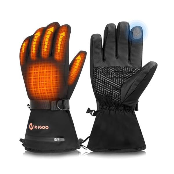 Rechargeable 7.4V 3200mAh Heated Gloves Waterproof Winter Warm Gloves for Motorcycle Riding Skiing Hiking Running Fishing Camping and Other Outdoor Winter Activities