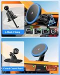 for Magsafe Car Mount Charger-Magnetic Car Phone Holder Wireless Car Charger for Dash Air Vent-LED RGB HandsFree Car Mount Fast Car Charger for iPhone 17/16/15/14/13/12 Series (Black)