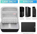 BOVKE Hard Drive Case for Seagate Expansion WD Elements My Book Desktop External Hard Drive HDD 6TB 8TB 10TB 12TB 14TB 16TB 18TB 22TB 24TB 26TB 28TB, 3.5 Inch Portable Desktop HDD Carrying Case, Black