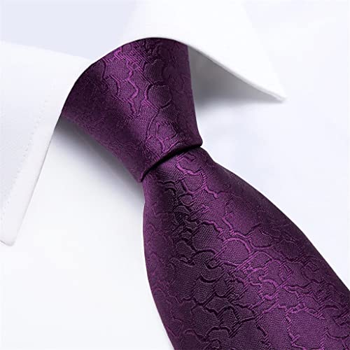 Corbata lisa para hombre con juego de pañuelo y gemelos miniatura 4