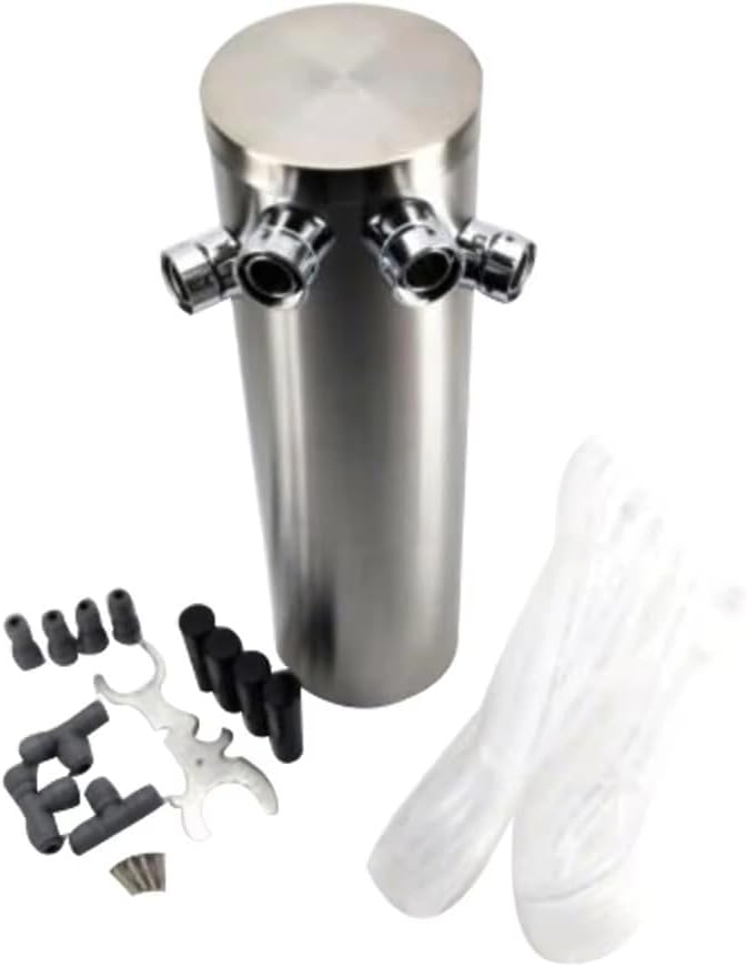 4 Hole Stainless Steel Barrel Kit for Kegerator, SS Short Shanks & Black Handles, Home Brew Beer Dispensing System (No Taps Included)