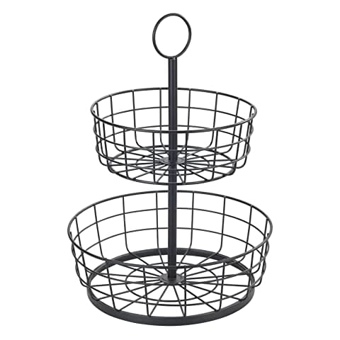 WENKO Multi-Korb-Etagere, Küchenaufbewahrung mit 2 Etagen, platzsparende Obstschale, aus pulverbeschichtetem Eisen Cover