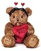 Bearington Love Bug Stuffed Animal Teddy Bear Holding Heart, 10 inch