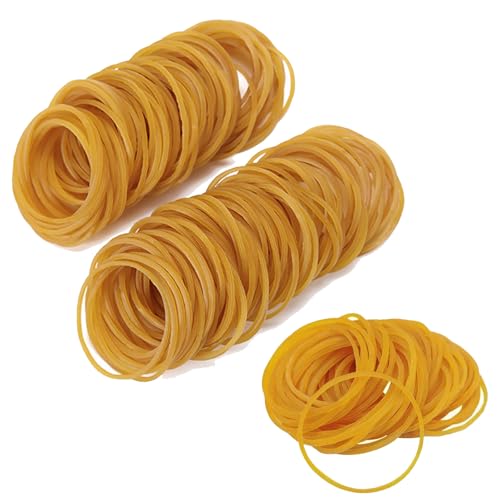 200pcs Elastic Bands,Natural Rubber Elastic Bands Heavy Duty Bands,Small ElasticBands,High Elasticity Rubber Bands for Hair,Bills,Pens,Paper,Office Home School Supplies(Yellow,38mm)