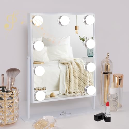 FENCHILIN White Hollywood Vanity Mirror with Lights, 12.03