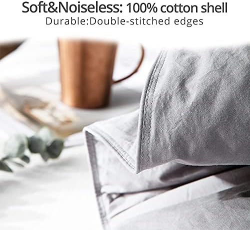 ELEMUSE Single Down Duvet Grey, Duck Feather Duvet 10.5 Tog for Winter Warm Seasons, 100% Cotton (Single 135x200cm, Grey)